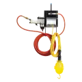 Forward Lift 2-Post Air/Electric Work Station FA5911 attached to a 2-post lift, showcasing air station with F/R/L, electric outlets, and tool storage. Forward Lift 4-Post Air/Electric Work Station FA915 with F/R/L system for air and electric utility on four-post lifts. Durable and efficient.