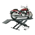 Forward Lift 1000MCLDT Portable Motorcycle Lift with motorcycle securely positioned for maintenance