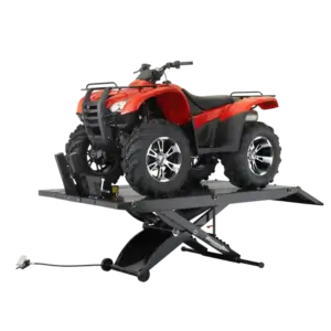 Forward Lift 1000MCLDT Portable ATV Lift supporting an all-terrain vehicle for service and repair