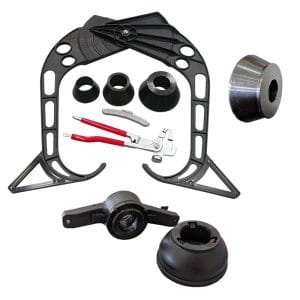 Standard accessories include a Caliper, 7 Collets, Quick-Locking Wingnut, Rubber Ring Protector, Light Duty Truck Cone, Calibration Weight, and Weight Pliers.