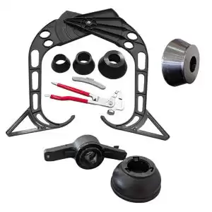 Standard accessories include a Caliper, 7 Collets, Quick-Locking Wingnut, Rubber Ring Protector, Light Duty Truck Cone, Calibration Weight, and Weight Pliers.