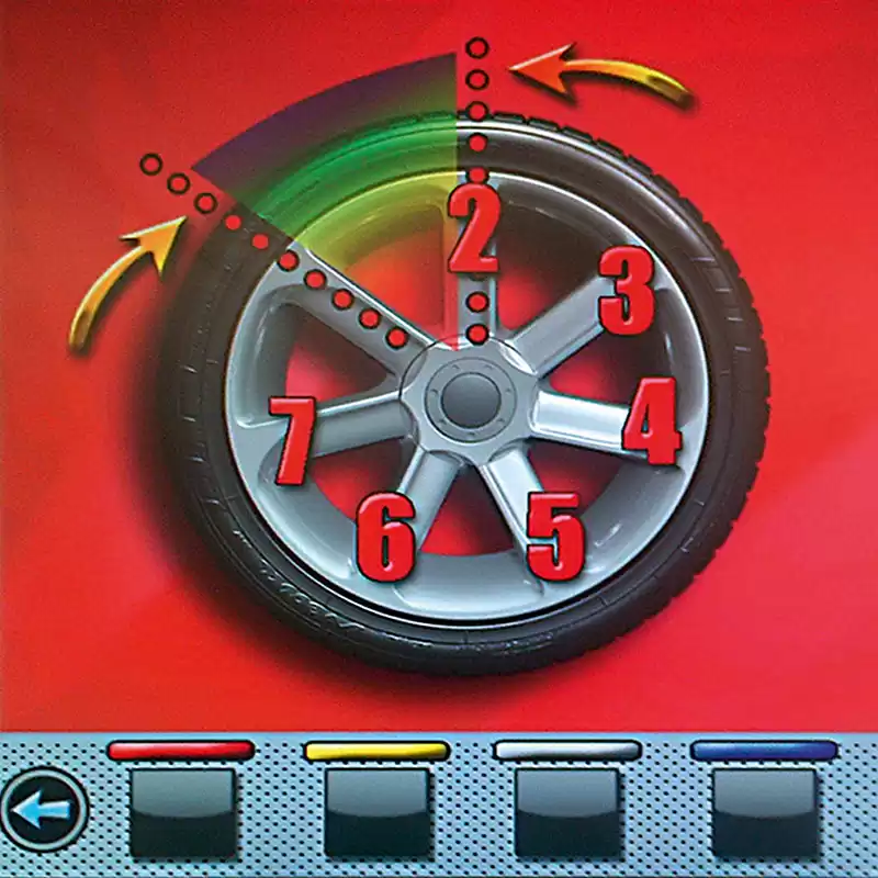Close-up of the control panel on Rotary R180 Pro 3D Auto Wheel Balancer
