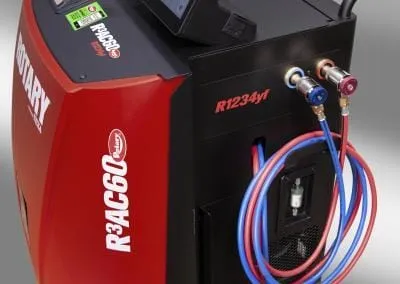 Side view of the Rotary R3AC60 vehicle AC machine showing compact and robust design