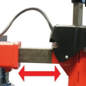 Maximum rigidity with 2.4" x 2.4" horizontal shaft.