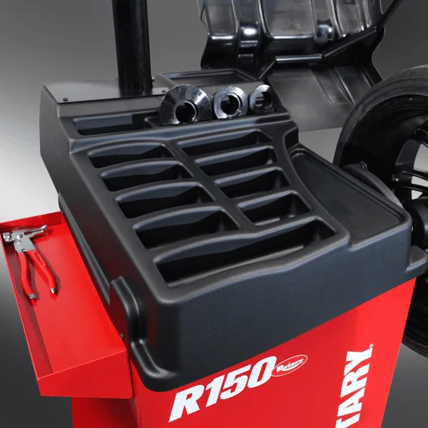 Rotary® R150 | Wheel Balancer with 2D Automatic Technology <p data-start="342" data-end="770">The <strong data-start="346" data-end="383">Rotary R150 Tire Balancer Machine</strong> is designed for fast, accurate balancing of passenger and light truck wheel assemblies. Built for independent automotive shops, tire centers, and dealership service departments, the R150 combines <strong data-start="580" data-end="607">2D automatic data entry</strong>, a <strong data-start="611" data-end="632">large 22" monitor</strong>, guided balancing software, automatic indexing, and a fast <strong data-start="692" data-end="715">6-second cycle time</strong> to help technicians work faster and more consistently.</p> <p data-start="772" data-end="1125">With stop-on-top positioning, Smart Static Mode, hidden weight capability, included car cones, and a wheel width gauge, the R150 gives shops the professional balancing features they need without overcomplicating daily operation. It runs on standard <strong data-start="1021" data-end="1065">110V / 60Hz power with a NEMA 5-15P plug</strong>, making it a practical upgrade for busy wheel service bays.</p> <p data-start="342" data-end="740"><a class="red-btn" href="https://shopequipmentlift.com/wp-content/uploads/2026/06/R150-CUTSHEET.2026.05.pdf" target="_blank" rel="noopener">Brochure</a></p> <p data-start="342" data-end="740"></p>