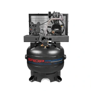 SEUSA CI51E31V 5 HP air compressor front view with 30-gallon vertical tank
