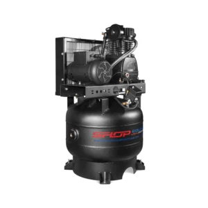 SEUSA-CI51E33V vertical air compressor side view with motor and pump