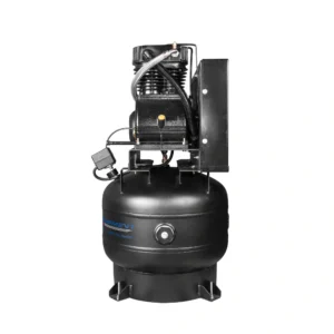 SEUSA-CI51E33V garage air compressor side view with cast iron pump
