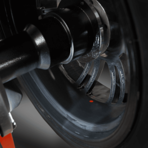Rotary R190 laser-guided wheel weight placement inside an alloy rim