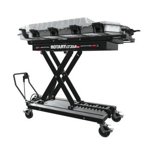 Side view of Rotary LT35A lifting table for handling EV and hybrid components