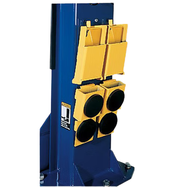 Rotary Lift® GM Adapter Pads & Rack Kit | FJ6104BK Rotary GM Adapter Pads and Rack FJ6104BK kit with flip-up pads and storage rack