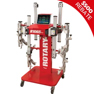 Rotary R1065 advanced 3D wheel alignment system with mobile cart and high-resolution screen for precision alignment