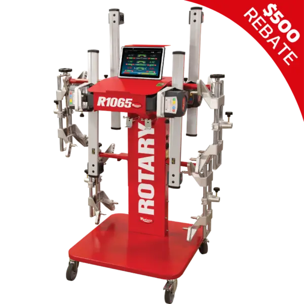 Rotary R1065 advanced 3D wheel alignment system with mobile cart and high-resolution screen for precision alignment