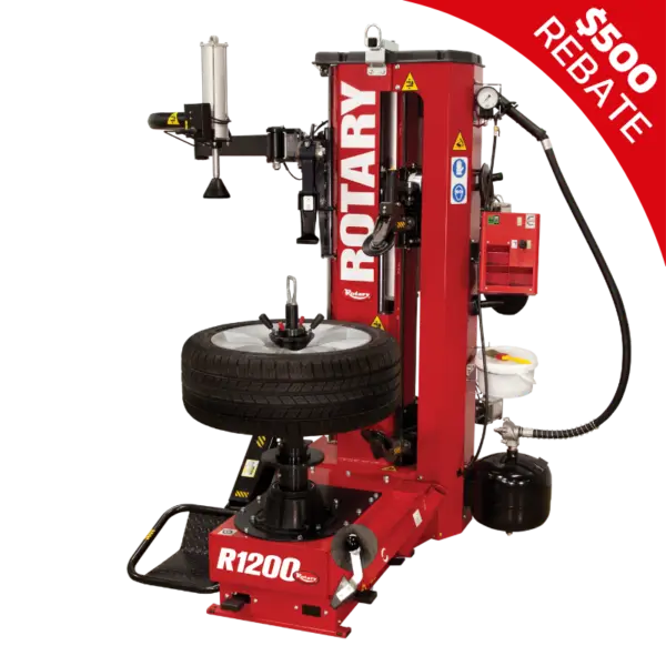 Rotary R1200 leverless tire changer with intelligent assist tools for high-performance and low-profile tires