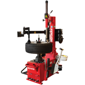 Rotary R247D professional tire mounting machine with power-operated mount/demount head and side assist arm for high-volume shops