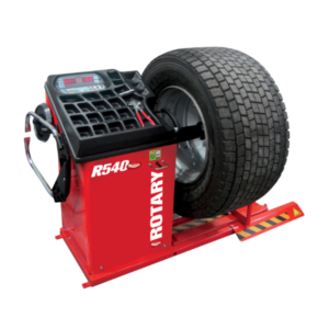 Rotary R540 RTLD Truck 2D tire mounter and balancer featuring a digital control panel and integrated tool tray.