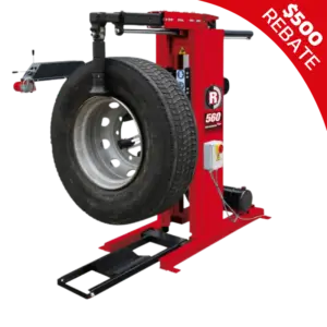 Rotary R560 tire changer for large commercial and OTR tires, designed for easy positioning and heavy-use applications