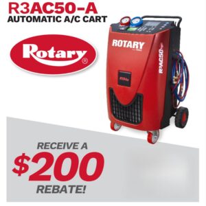 Rotary R3AC50-A Automatic A/C Cart with a $200 rebate offer