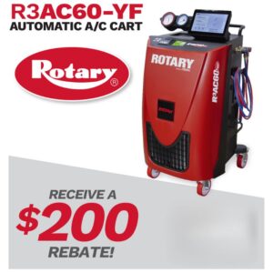 Rotary R3AC60-YF Automatic A/C Cart with a $200 rebate offer