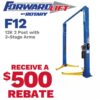 Forward Lift by Rotary F12 12K Two-Post Lift with 2-Stage Arms and a $500 rebate offer