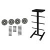 Rotary North American Flange Plate Kit HW200299409 with multi-pattern plates, removable pins, and storage stand. Perfect for Chrome-Clad and Lug-Centric wheels.